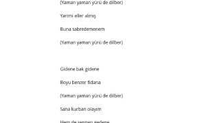 Halk Türküsü   Gelmişem Gidemenem Şarkı Sözleri Lyrics
